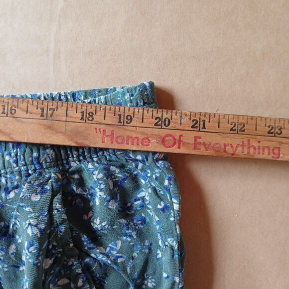 Jessica Simpson Pants XXL Green Floral Blue Pull On Light Womens Cottagecore - Picture 11 of 12